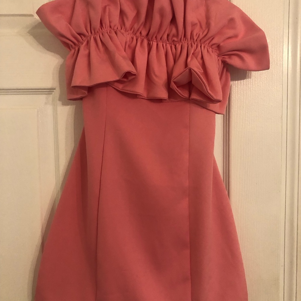 Pants Store Elegant Pink Ruffle Mini Dress.  New with tags.